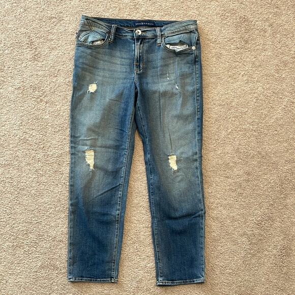 Rock & Republic Womens Size 10 M Distressed Jeans Stretch Straight Leg Faded - Picture 2 of 12